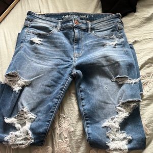 Size 10 American eagle jeans save a few bucks and get this plus there stretchy